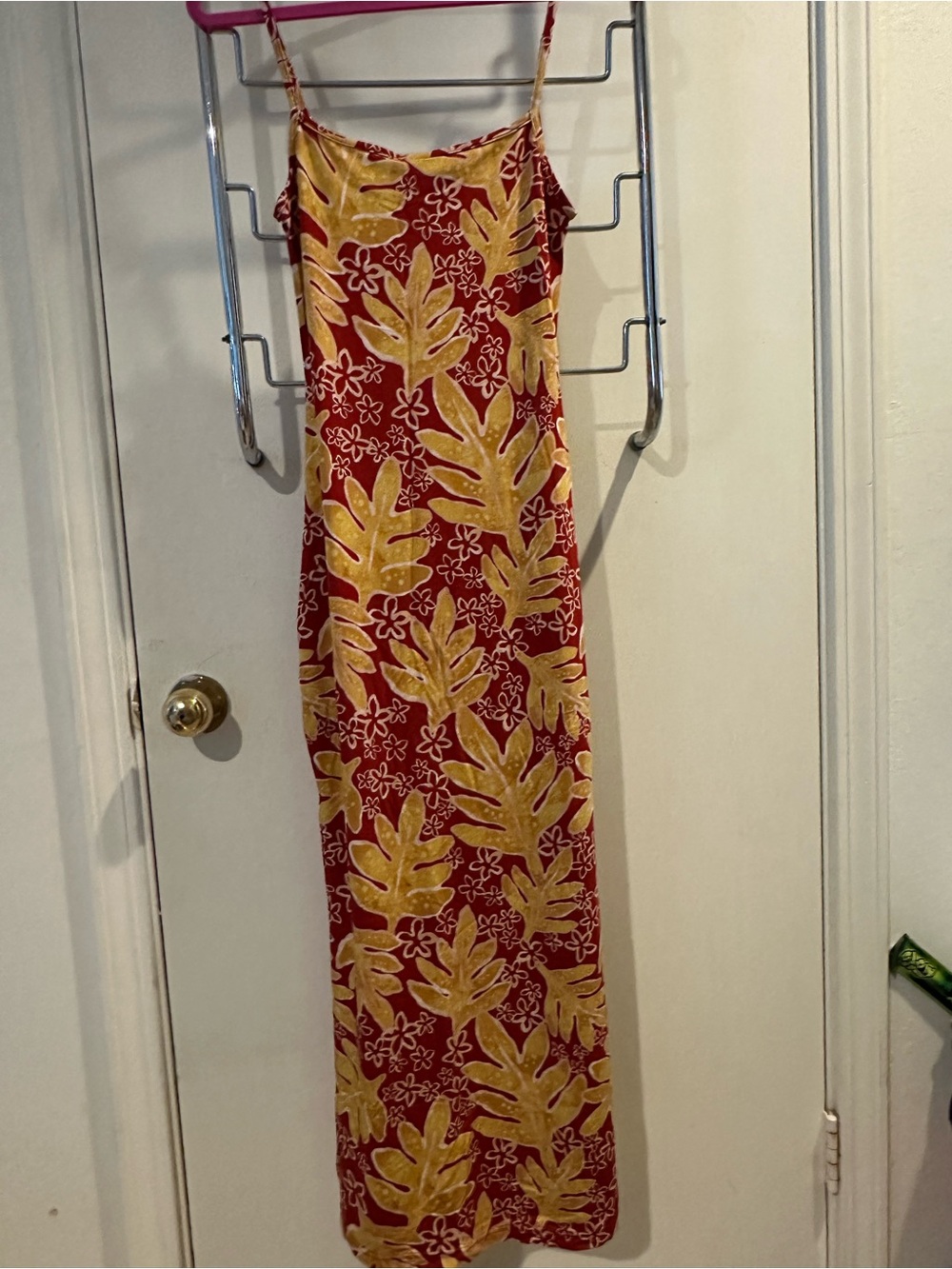 Lex Breezie Women's Red and Yellow Tropical Slip Dress